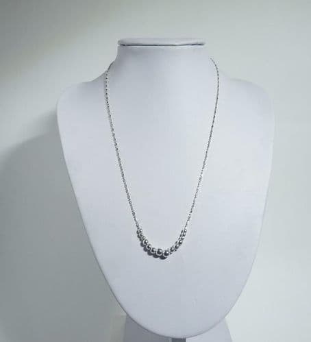 925 Sterling Silver Graduated Classic Ball Necklace
